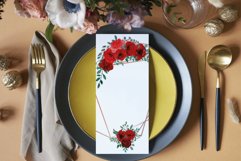 Red rose wedding floral templates, geo rosegold frames decor Product Image 9