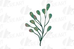 Watercolour Red Roses and Green Leaves invitation design png Product Image 3