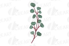 Watercolour Red Roses and Green Leaves invitation design png Product Image 7