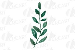 Watercolour Red Roses and Green Leaves invitation design png Product Image 6