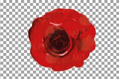 Watercolour Red Roses and Green Leaves invitation design png Product Image 15