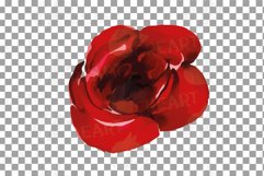 Watercolour Red Roses and Green Leaves invitation design png Product Image 16