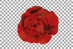 Watercolour Red Roses and Green Leaves invitation design png Product Image 14
