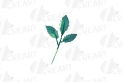 Watercolour Red Roses and Green Leaves invitation design png Product Image 5
