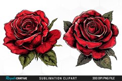 Watercolor Red Roses Exquisite Clipart Product Image 1