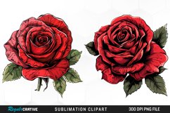 Watercolor Red Roses Exquisite Clipart Product Image 1