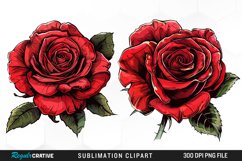 Watercolor Red Roses Exquisite Clipart Product Image 1