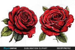 Watercolor Red Roses Exquisite Clipart Product Image 1