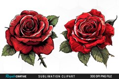 Watercolor Red Roses Exquisite Clipart Product Image 1