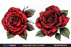 Watercolor Red Roses Exquisite Clipart Product Image 1