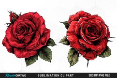Watercolor Red Roses Exquisite Clipart Product Image 1