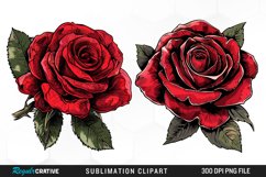 Watercolor Red Roses Artwork Clipart Product Image 1
