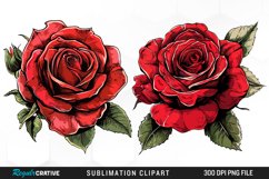 Watercolor Red Roses Artwork Clipart Product Image 1