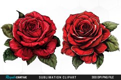 Watercolor Red Roses Artwork Clipart Product Image 1