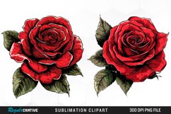 Watercolor Red Roses Exquisite Clipart Product Image 1
