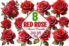 Watercolor Red Roses Clipart Bundle, Red Rose Png Clip Art, Roses And Leaves In Png, Rose Bouquet Clipart Set, Watercolour Clipart, Red Roses, Floral Clipart, Digital Flowers, Wedding Clipart, Hand-painted Clipart, Elegant Clipart, Romantic Clipart, Etsy 