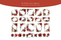 68 Red Rose Flowers PNG, Watercolor Floral Clipart Bouquets Product Image 2