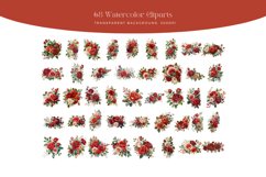 68 Red Rose Flowers PNG, Watercolor Floral Clipart Bouquets Product Image 3