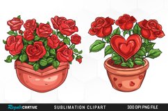 Red Roses In Pot Exquisite Clipart Product Image 1