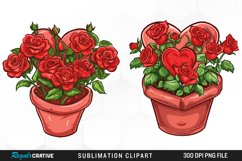 Red Roses In Pot Exquisite Clipart Product Image 1