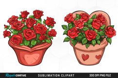 Red Roses In Pot Artwork Clipart Product Image 1