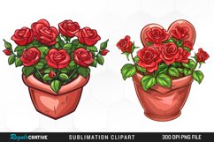 Red Roses In Pot Exquisite Clipart Product Image 1