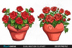 Red Roses In Pot Artwork Clipart Product Image 1