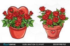 Red Roses In Pot Exquisite Clipart Product Image 1