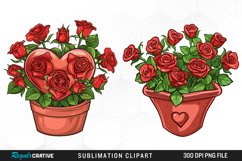 Red Roses In Pot Exquisite Clipart Product Image 1