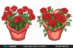 Red Roses In Pot Artwork Clipart Product Image 1