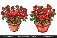 Red Roses In Pot Exquisite Clipart Product Image 1