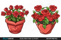 Red Roses In Pot Exquisite Clipart Product Image 1