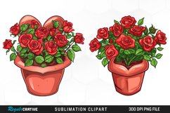 Red Roses In Pot Artwork Clipart Product Image 1