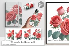 Digital Paper Watercolor Red Roses Product Image 1