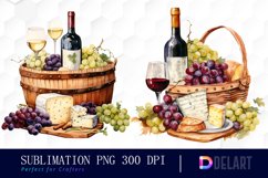 Watercolor Red Wine Lover Clipart Bundle Product Image 3