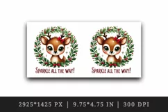 Watercolor reindeer Sparkle All the Way Christmas quote New Year winter print tumbler skinny mug wrap clipart t-shirt sublimation printable design png