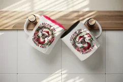 Watercolor reindeer sunglasses Santa hat Rockin the Vibes quote print 20 oz tumbler skinny mug wrap clipart t-shirt sublimation printable design
