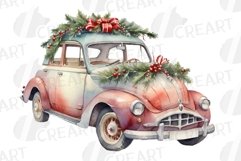 Watercolor Retro Truck Mistletoe and Pine: Christmas Clipart Product Image 9