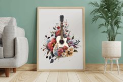 Watercolor Retro Guitar with Flowers Bundle,Guitar with Flowers,Guitar with Flowers Bundle,commercial use,clipart bundle,watercolor clipart,invitation graphics,collage images,digital clipart,scrapbooking kit,digital download,Stencils Templates,png clipart