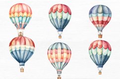 Retro Hot Air Balloon Watercolor Sublimation Clipart Product Image 7
