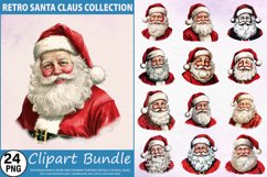 Watercolor Retro Santa Claus Clipart Bundle Product Image 1
