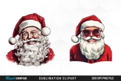 Watercolor Retro Santa Claus Graphic Clipart Product Image 1
