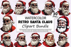 Watercolor Clipart,Christmas Png,Xmas Clipart,Christmas Clipart,Santa Claus,Santa Clipart,Santa Png,Santa Reindeer,Snowflake,