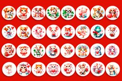 Bundle Keychain Sublimation round Keychain cute Baby animals Product Image 2