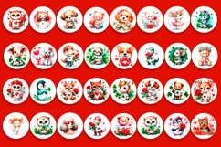 Bundle Keychain Sublimation round Keychain cute Baby animals Product Image 3