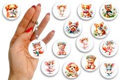 Bundle Keychain Sublimation round Keychain cute Baby animals Product Image 6