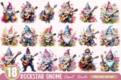 Watercolor Rockstar Gnome Clipart Bundle Product Image 1