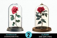 Watercolor Romantic Roses Graphics Clipart Product Image 1