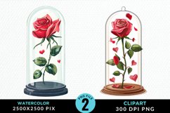 Watercolor Romantic Roses Artwork Clipart Product Image 1