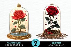 Watercolor Romantic Roses Artwork Clipart Product Image 1